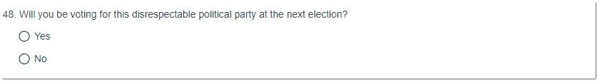Will you be voting for this disrespectable political party at the next election?