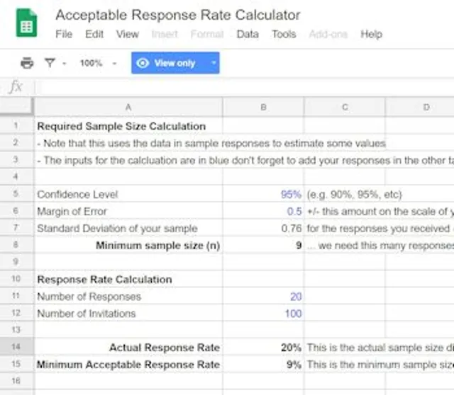 Acceptable Survey Response Rate Calculator