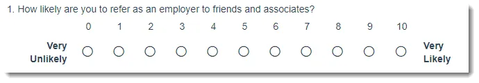 How likely are you to refer <Company> as an employer to friends and associates?