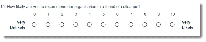 "How likely are you to recommend our company/product/service to a friend or colleague?"
