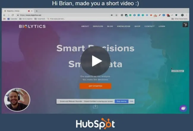 sample email embedded connecting video